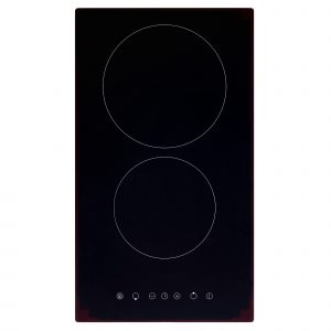 Cookology 90cm Ceramic Hob & Black Designer Touch Control Angled Cooker Hood Pack