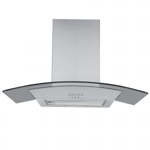 Cookology 90cm Angled Glass Chimney Cooker Hood in Stainless Steel & Carbon Filters 