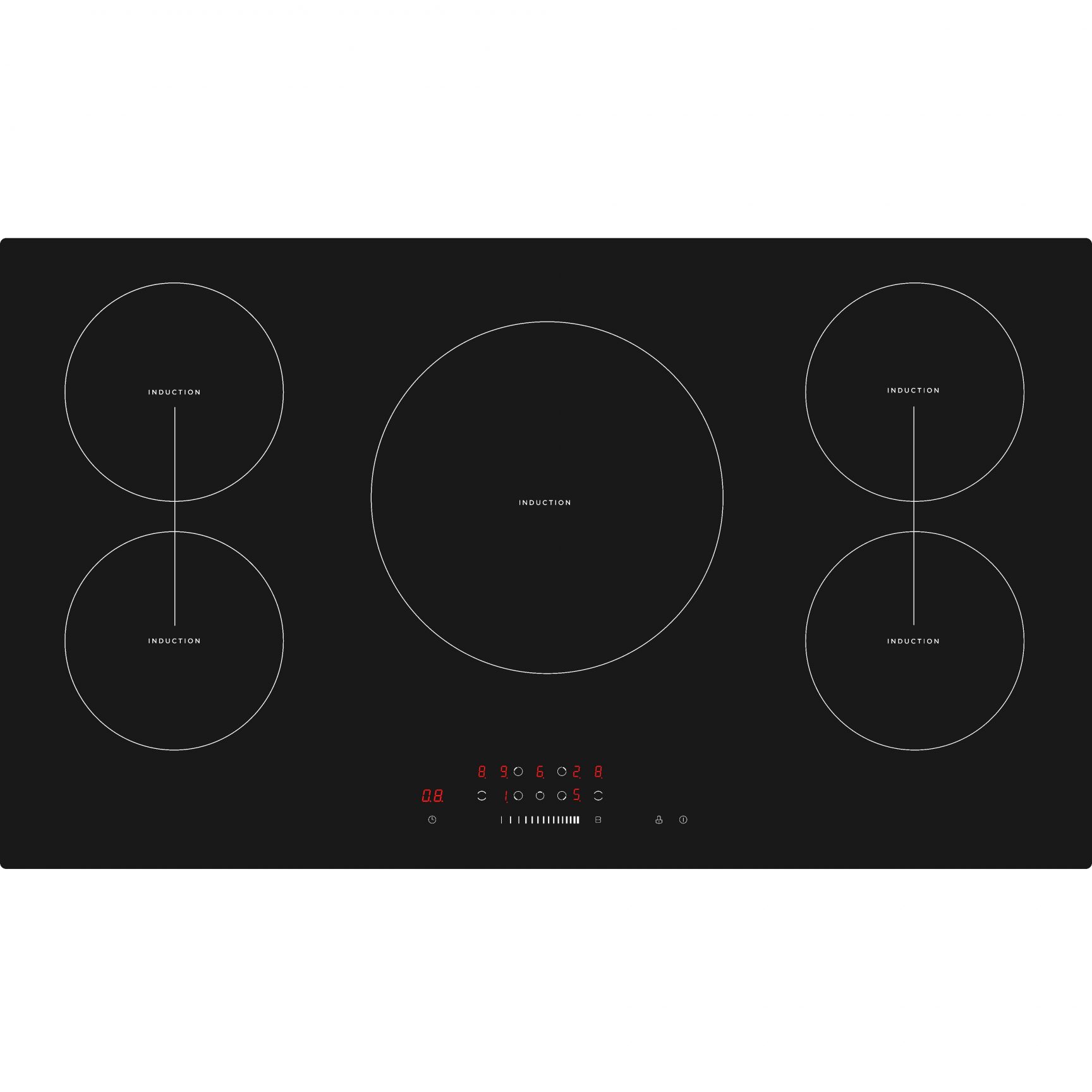 Cookology 90cm FlexiZone Induction Hob 5 Zones Black Cookology