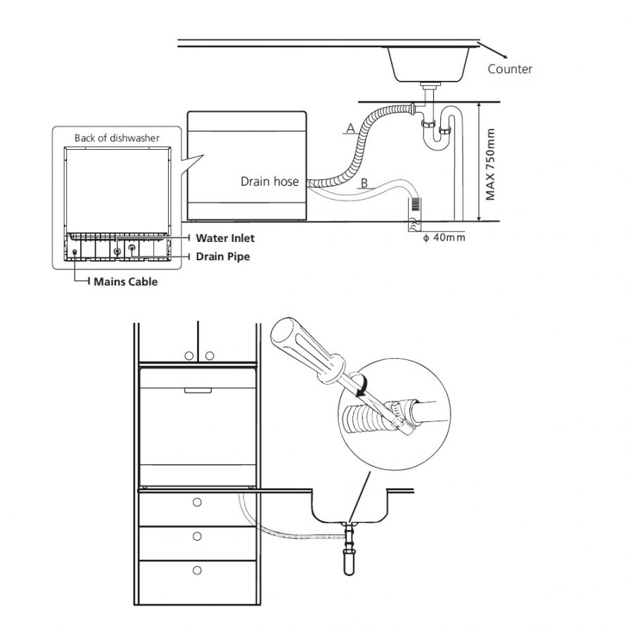 8 Place Table Top Dishwasher Silver Cookology