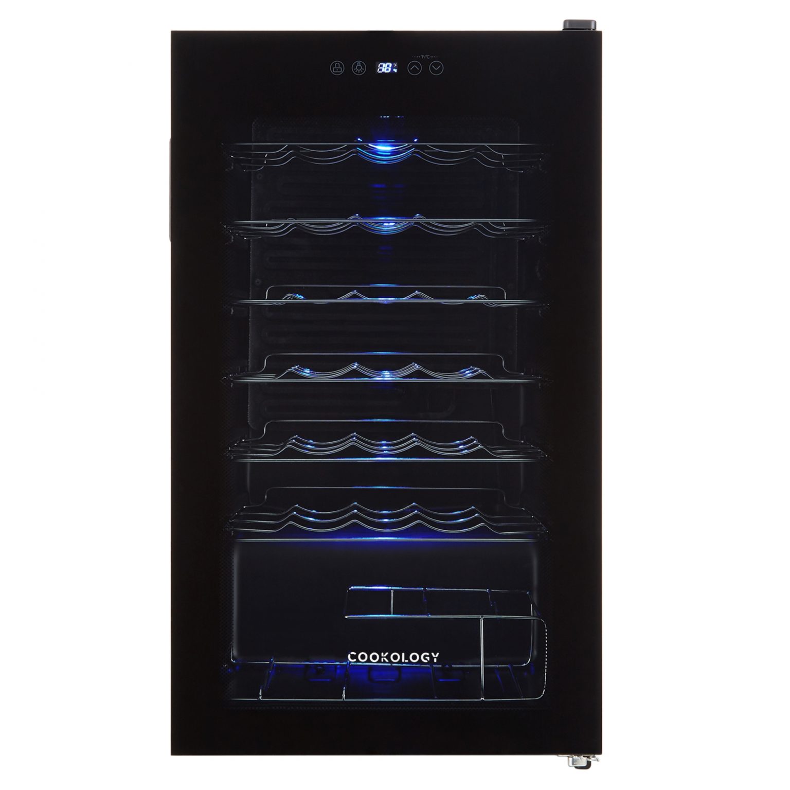 34 Bottle Capacity Black BuiltIn Wine Cooler Cookology