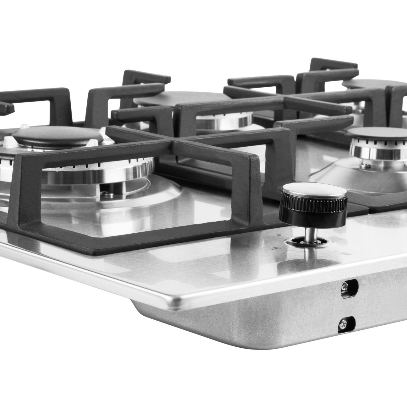 70cm Stainless Steel 5 Burner Gas Hob With Wok Burner Cookology