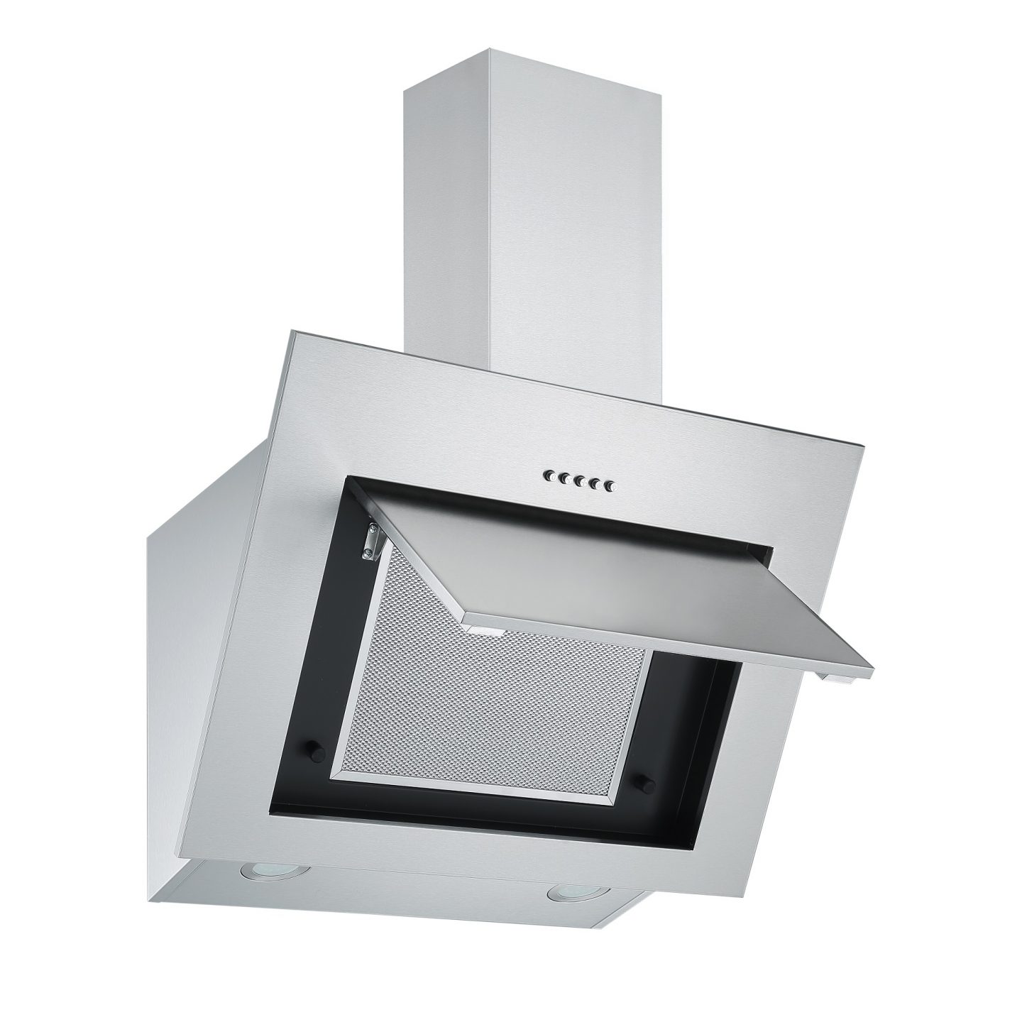 60cm Stainless Steel Angled Cooker Hood With Dual LED Cookology