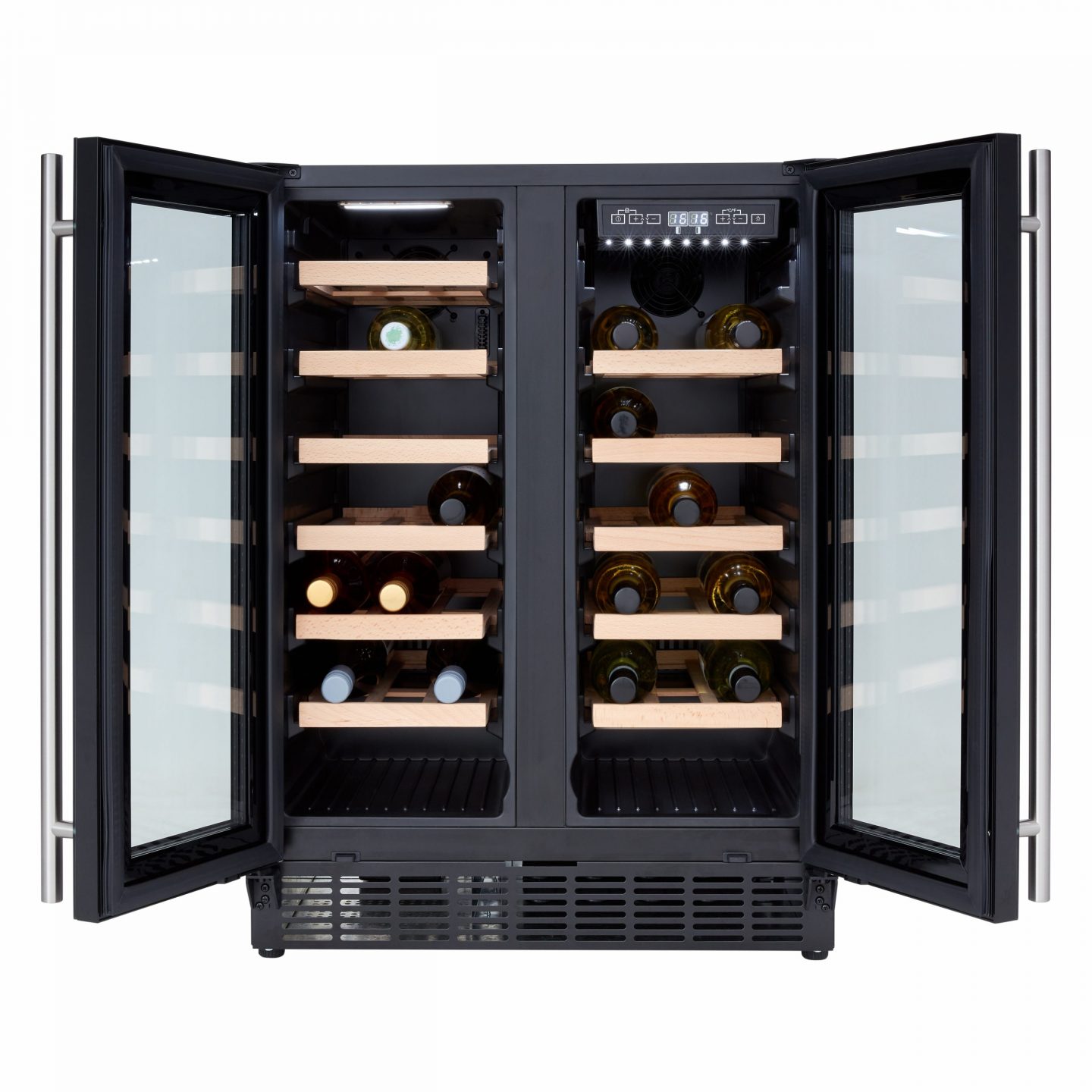 Cookology 120L Dual Wine Cooler Dual Temperature Control Black