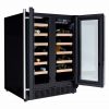 Black dual zone wine cooler