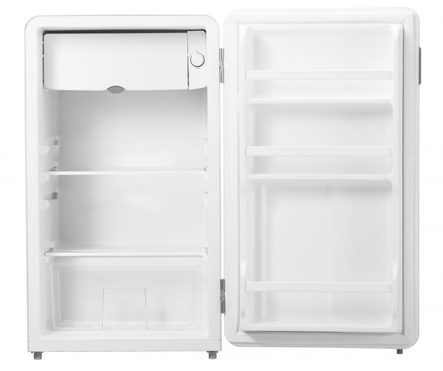 Cookology 93L Retro Mini Fridge With Chiller Box - White | Cookology