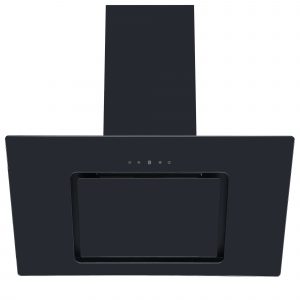 Touch Controls & Ducting Cookology VER905BK 90cm Black Angled Glass Cooker Hood 