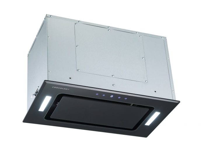 Cookology A+ Energy Rated - 52cm Built Under Canopy Cooker Hood - Black Glass