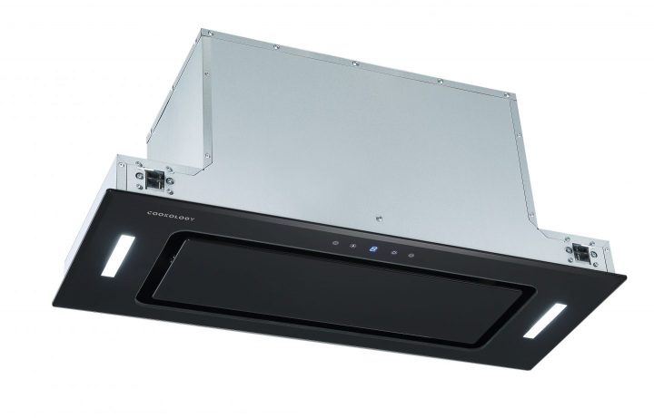 Cookology A+ Energy Rated - 90cm Built Under Canopy Cooker Hood - Black Glass