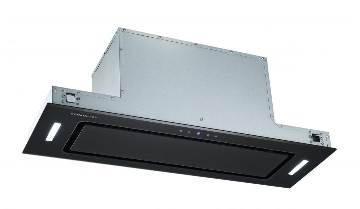 Cookology A+ Energy Rated - 90cm Built Under Canopy Cooker Hood - Black Glass