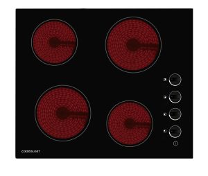 Built-In Ceramic Hob 4 Zone 58cm - Black