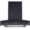 Cookology A Energy Rated - 70cm Curved Glass Chimney Cooker Hood - Black