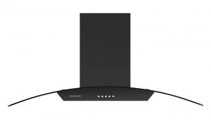 Cookology A Energy Rated - 90cm Curved Glass Chimney Cooker Hood - Black