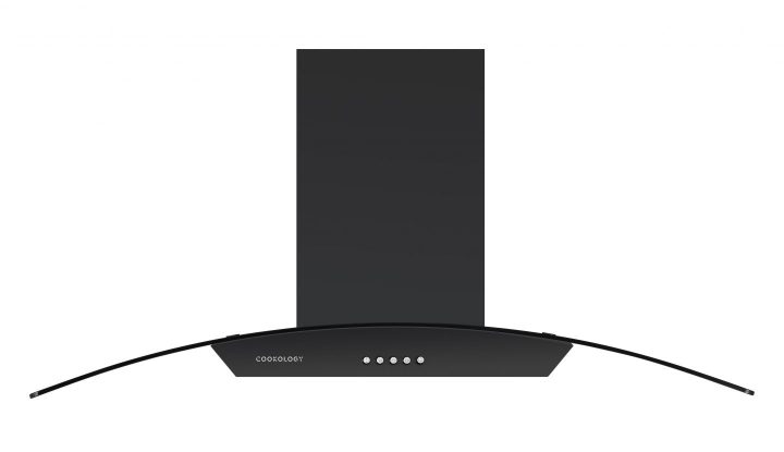 Cookology A Energy Rated - 90cm Curved Glass Chimney Cooker Hood - Black