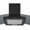 Cookology A Energy Rated - 90cm Curved Glass Chimney Cooker Hood - Black
