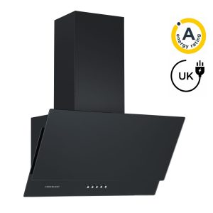 60cm Angled Cooker Hood A Energy Rated - Black