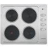 Cookology 60cm 4 Burner Solid Plate Hob - White