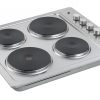 Cookology 60cm 4 Burner Solid Plate Hob - White