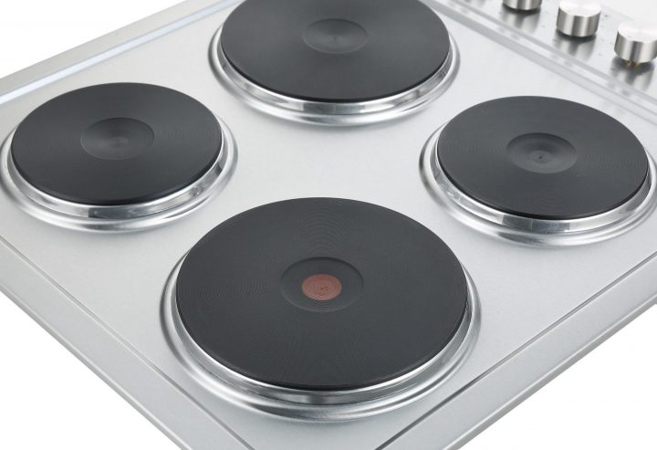 Cookology 60cm 4 Burner Solid Plate Hob - White