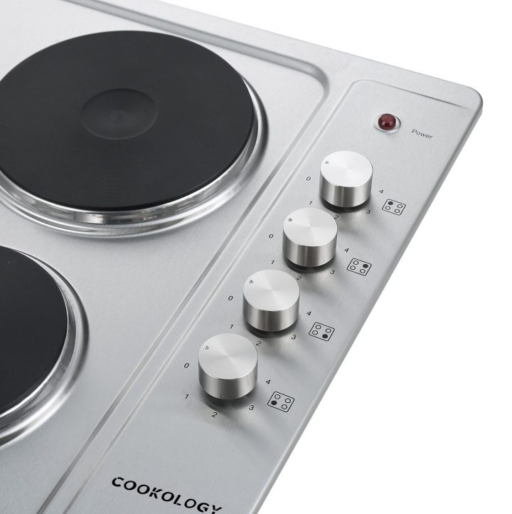Cookology 60cm 4 Burner Solid Plate Hob - White