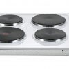 Cookology 60cm 4 Burner Solid Plate Hob - White