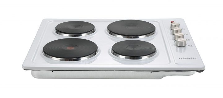 Cookology 60cm 4 Burner Solid Plate Hob - White