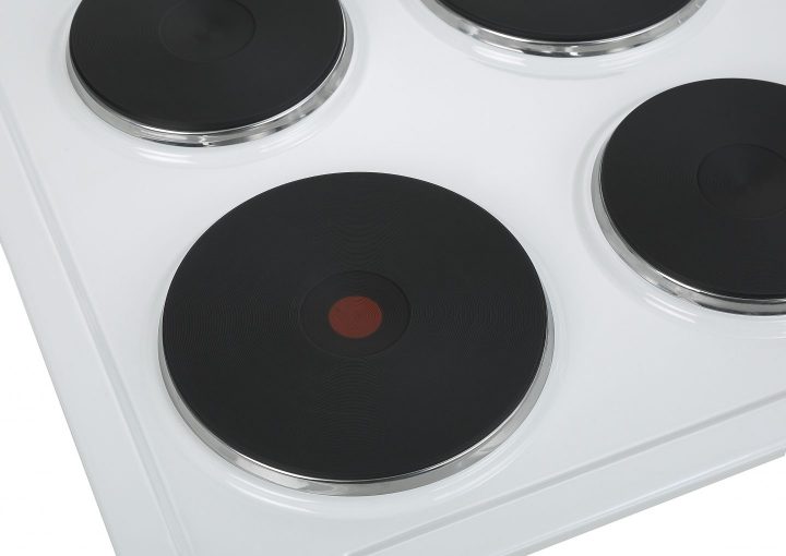 Cookology 60cm 4 Burner Solid Plate Hob - White