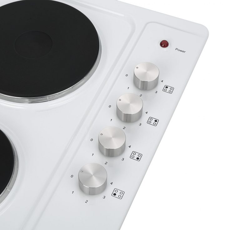 Cookology 60cm 4 Burner Solid Plate Hob - White