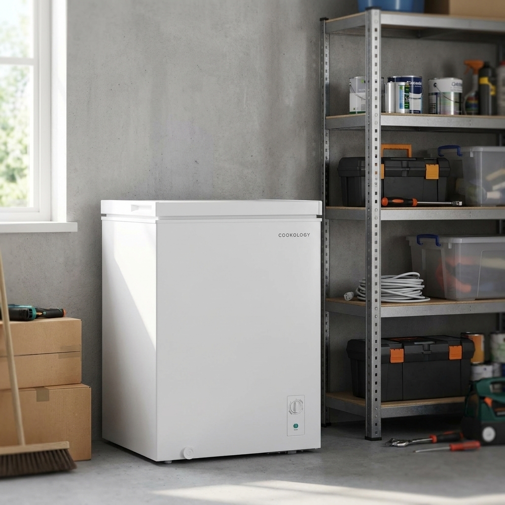 99L Freestanding Chest Freezer - White | Cookology