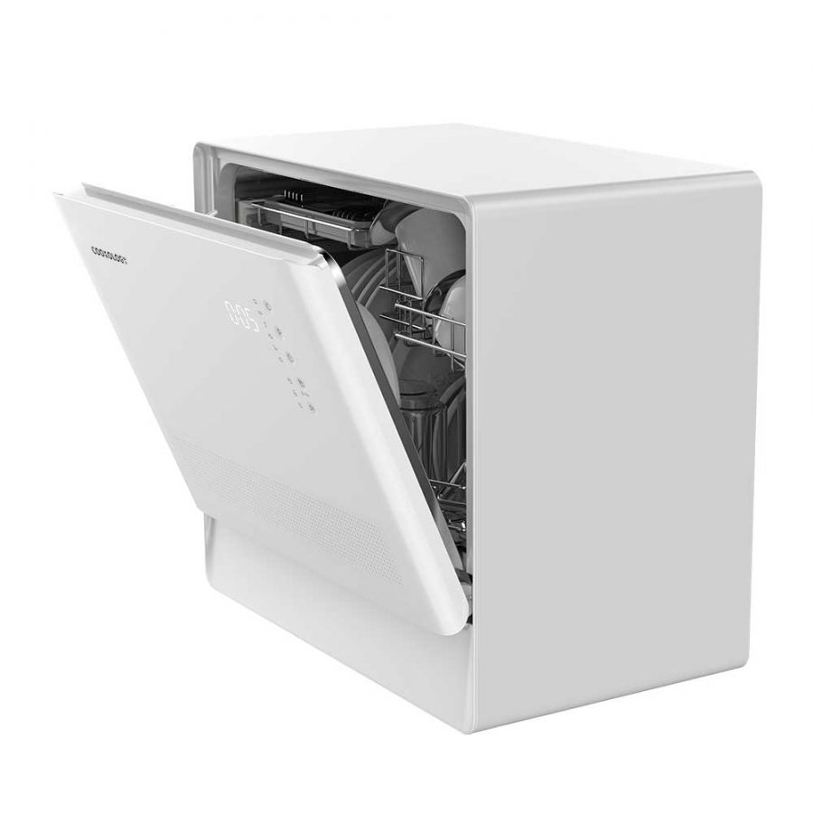 5 Place White Mini Table Top Dishwasher Cookology