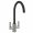 HS945-Brushed-Steel-Black Twin Lever Tap