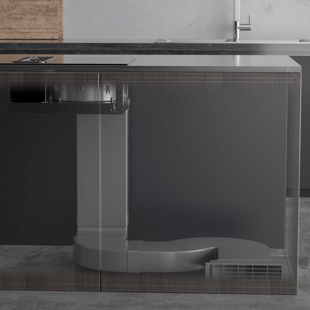 80cm Black Induction Hob With Downdraft Extractor Cookology