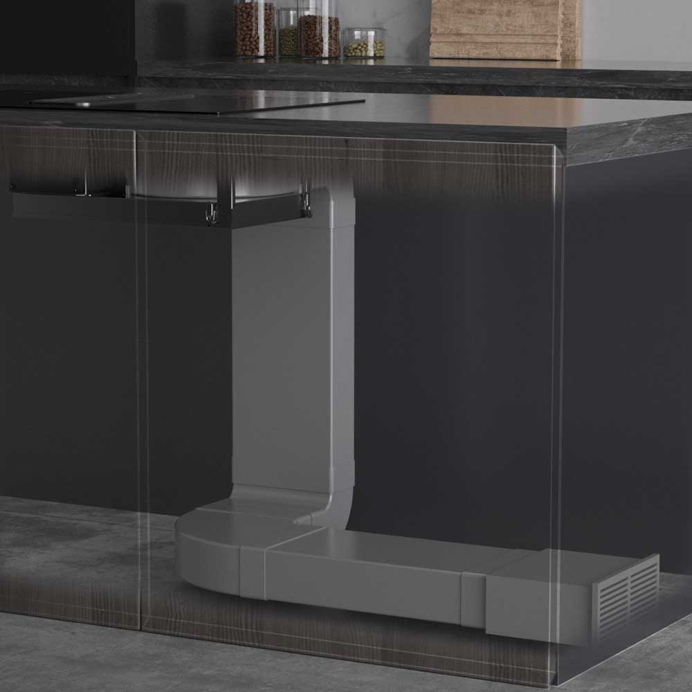 80cm Black Induction Hob With Downdraft Extractor Cookology