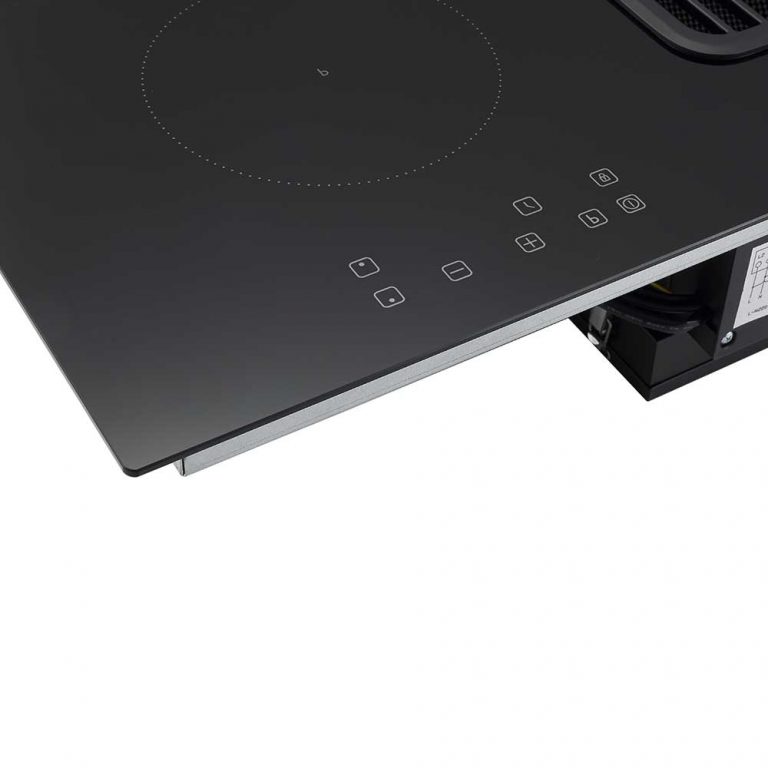 80cm Black Induction Hob With Downdraft Extractor Cookology
