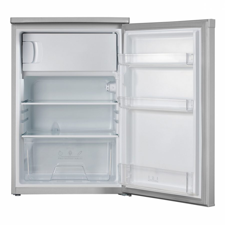 113L Silver Under Counter Fridge With Ice Box Cookology