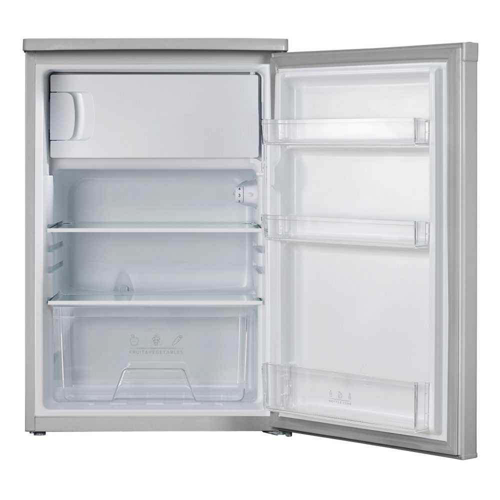 113L Silver Under Counter Fridge With Ice Box Cookology