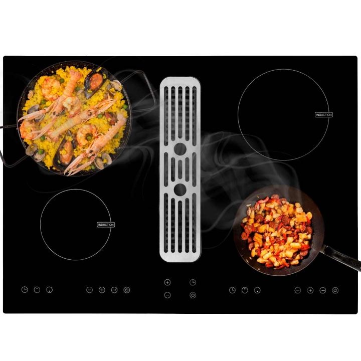 induction hob with downdraft extractor