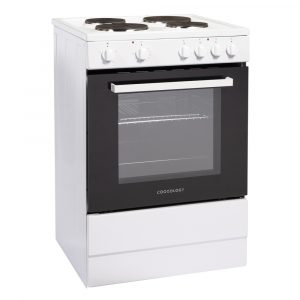 White Freestanding Single Cooker with Hot Plate