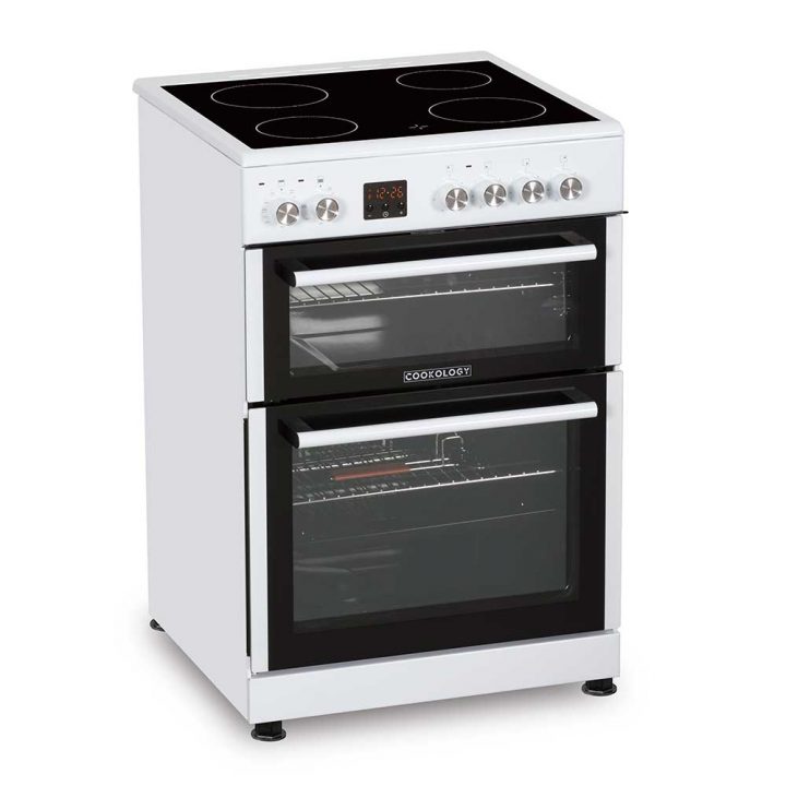 Cookology 60cm Double Oven Freestanding Cooker with Ceramic Top - White