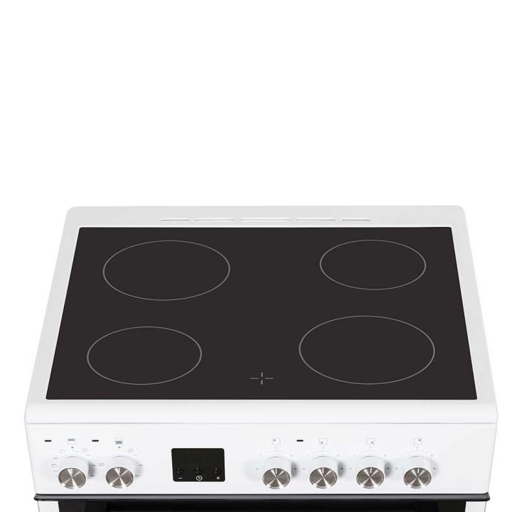 Cookology 60cm Double Oven Freestanding Cooker with Ceramic Top - White