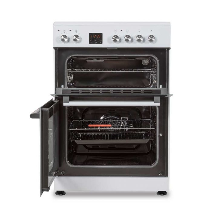 Cookology 60cm Double Oven Freestanding Cooker with Ceramic Top - White