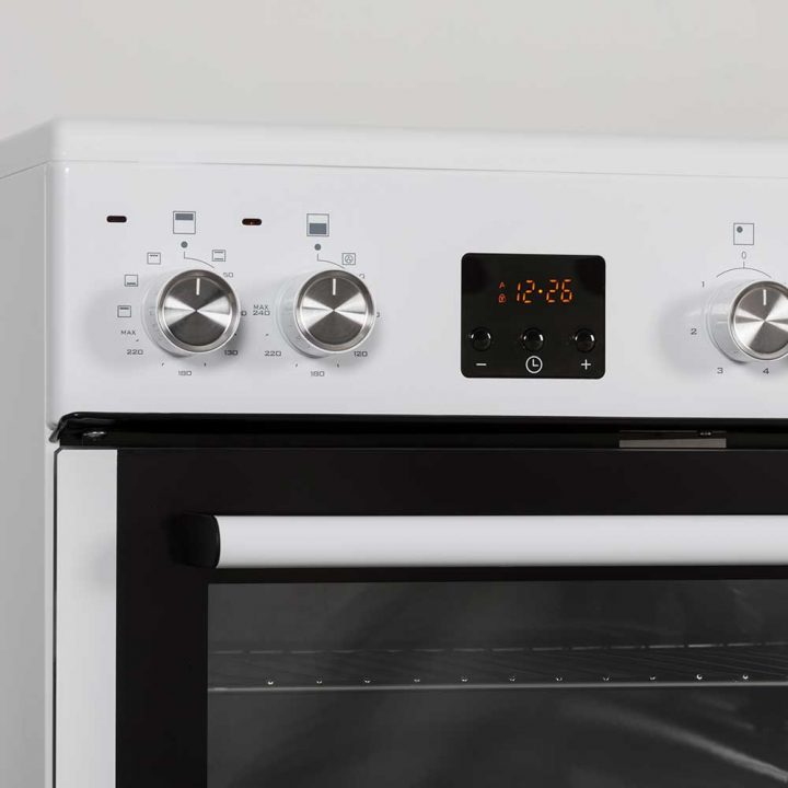 Cookology 60cm Double Oven Freestanding Cooker with Ceramic Top - White