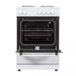 Cookology 62L Freestanding Single Cooker with Solid Plate Top - White