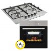 Cookology 60cm Gas Hob with Enamel Pan Supports & 60cm Built In Electric Fan Oven Pack