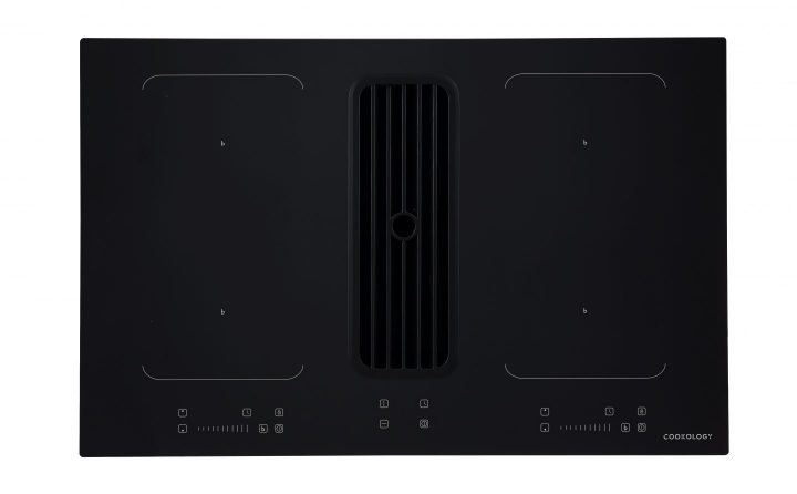 Cookology A+ Energy Rated - 80cm Induction Downdraft Cooktop with Bridging Zone – Black