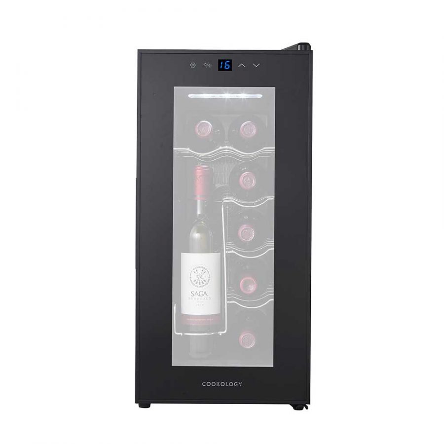 10 Bottle Capacity Black Thermoelectric Wine Cooler Cookology