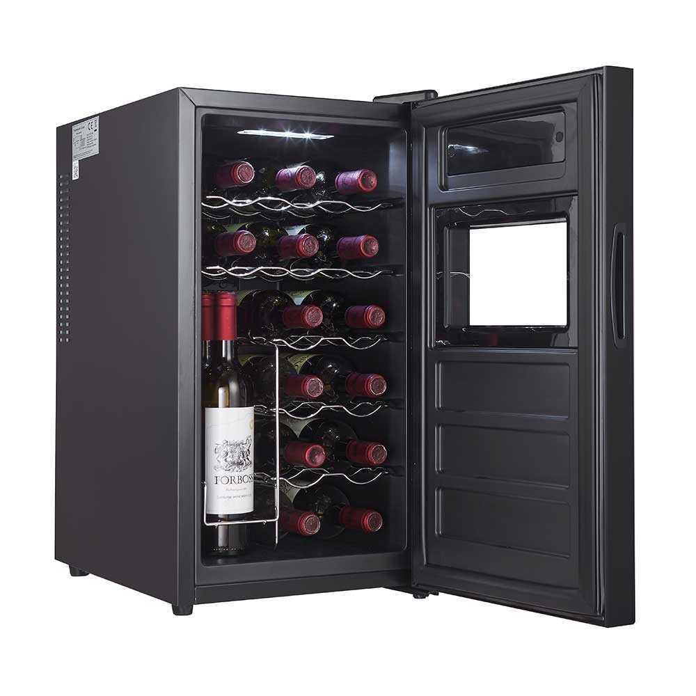 18 Bottle Capacity Black Thermoelectric Wine Cooler | Cookology