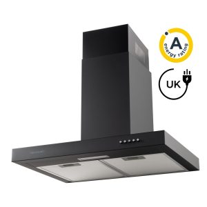 60cm Chimney Cooker Hood A Energy Rated - Black