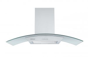Curved Glass Chimney Cooker Hood