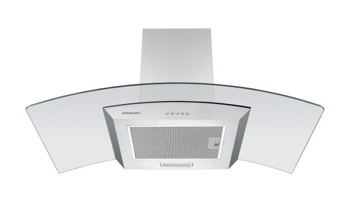 clear glass curved cookology cooker hood
